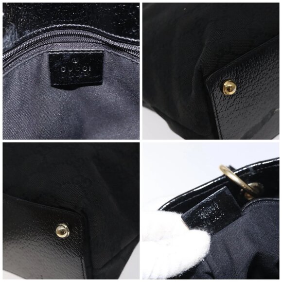 GUCCI GG Canvas Tote Bag Black Gold - Picture 13 of 15